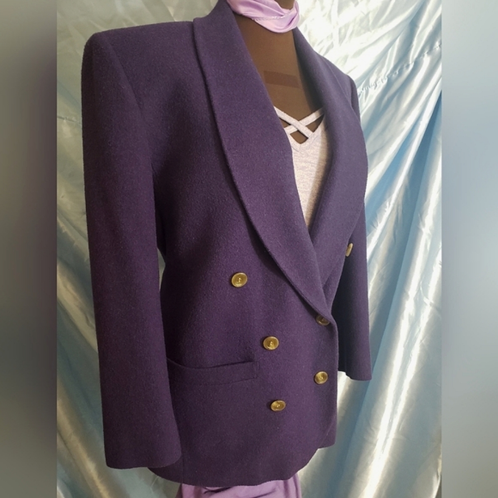 Elegant Stylish Vibrant Purple 100% Camel Hair Coat by Woolf Brothers